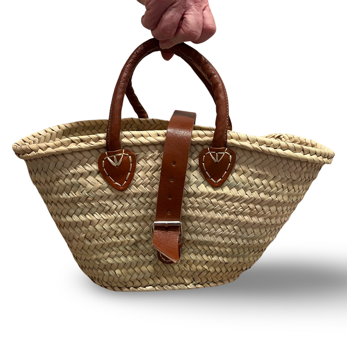 Small Leather and Straw Bag