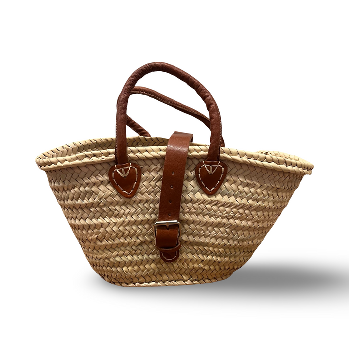 Small Leather and Straw Bag