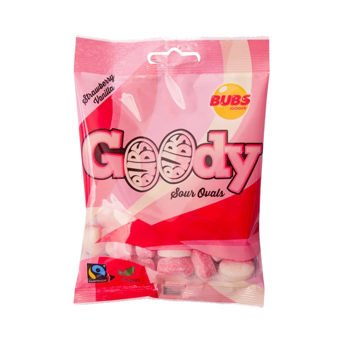 Bubs Godis Goody Strawberry and Vanilla Sour Ovals