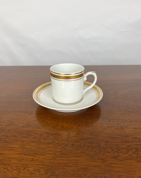 Vintage Gold and White Vista Alegre Cup And Sauced Set (2)