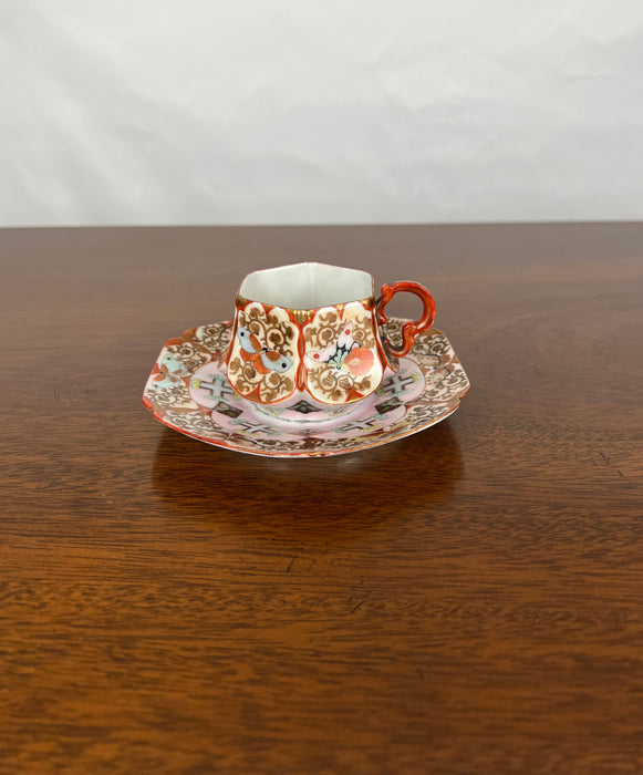 Antique Japanese Moth Cup & Saucer