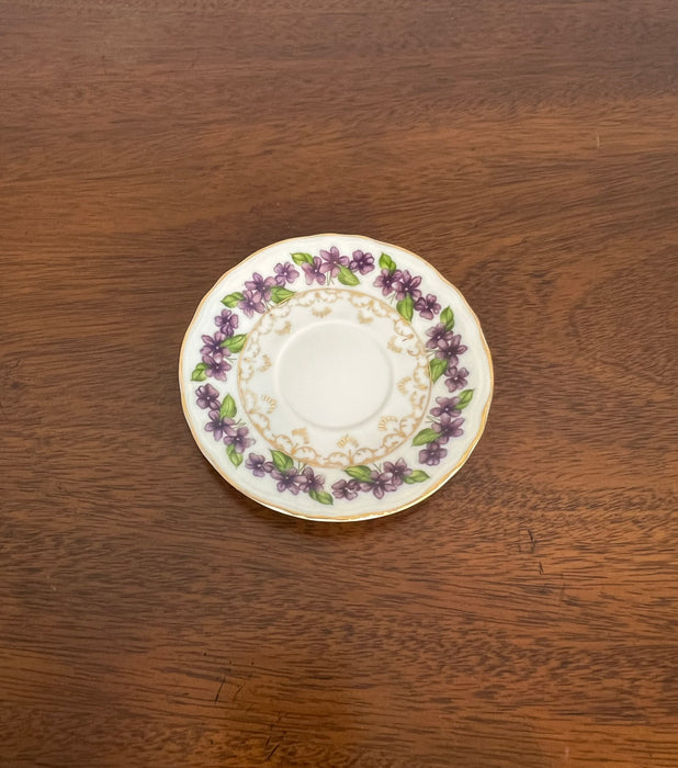 Vintage Porcelain Purple And Gold Floral Dish