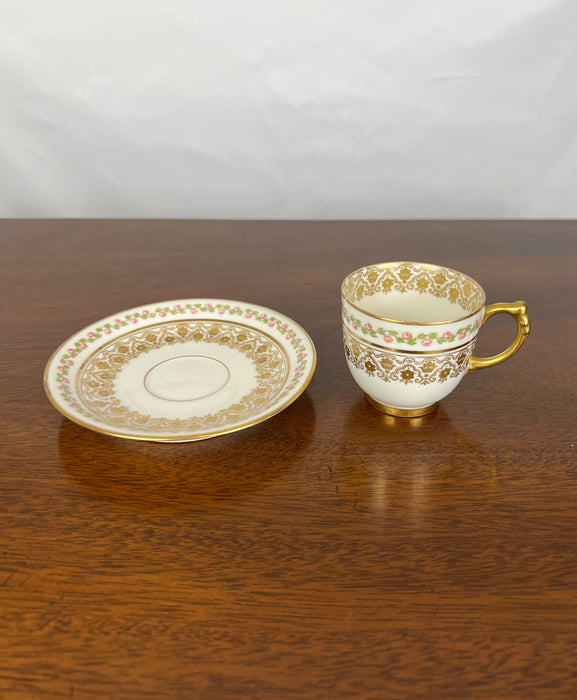 Vintage Limoges Floral Cup and Saucer Set