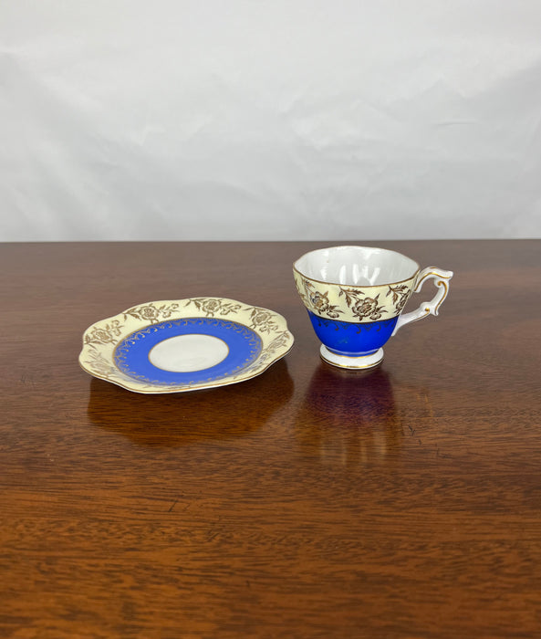 Vintage Blue Hand Painted Rossetti Cup and Saucer