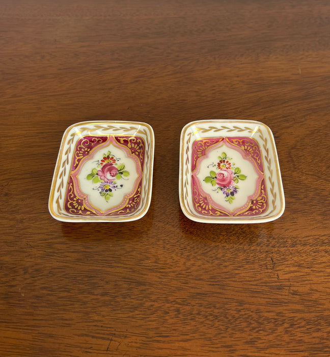 Vintage French Hand Painted Floral Dish