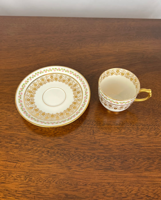 Vintage Limoges Floral Cup and Saucer Set