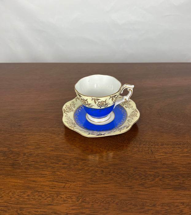 Vintage Blue Hand Painted Rossetti Cup and Saucer