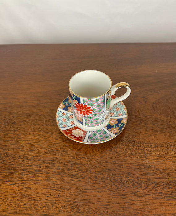 Vintage Japanese Floral Cup and Saucer