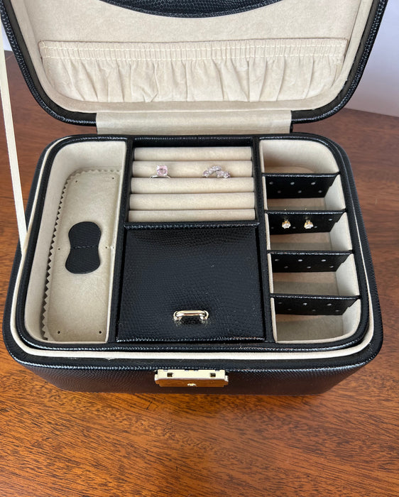 Embossed Leather Jewelry Train Case