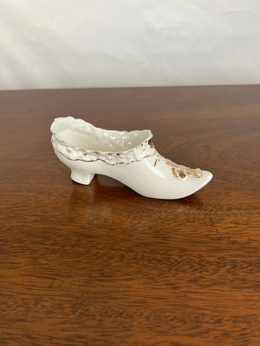 White Victorian Porcelain Shoe