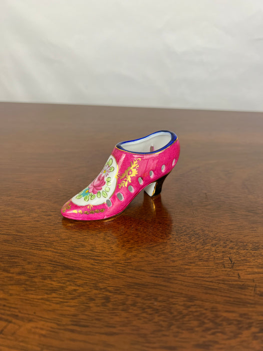 Pink Victorian Porcelain Shoe