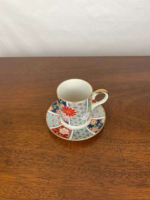 Vintage Japanese Floral Cup and Saucer