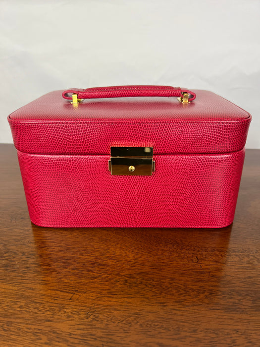 Embossed Leather Jewelry Train Case