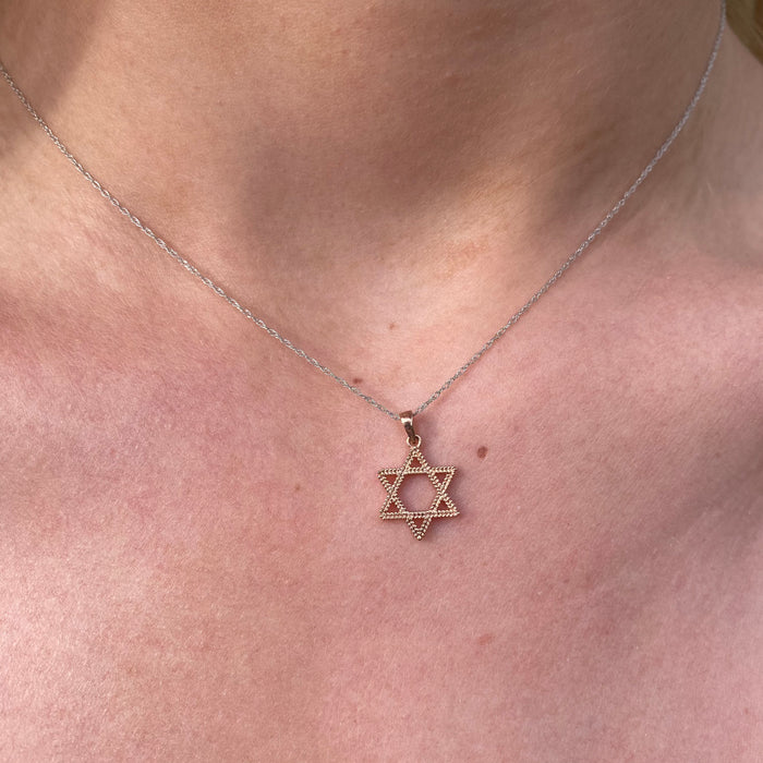 The Small Leafy Star of David Pendant - PREORDER