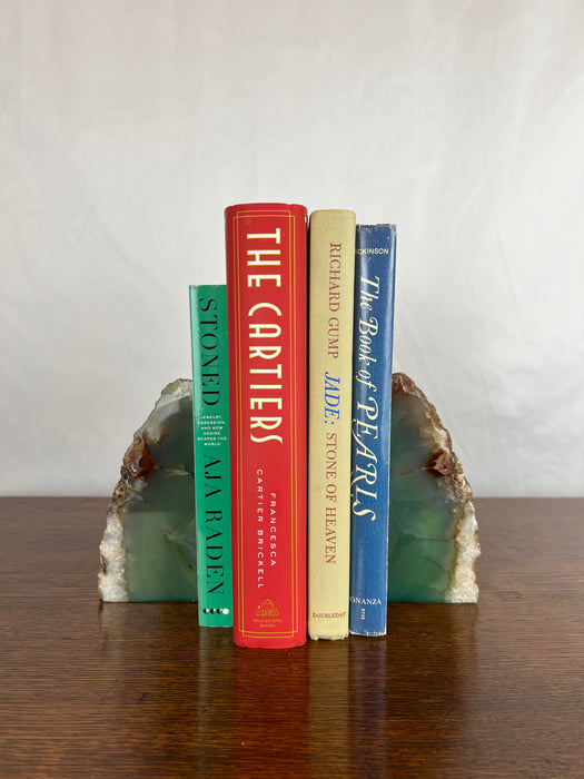 Green Agate Bookend Set