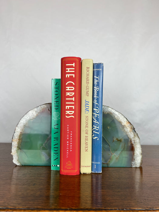 Green Agate Bookend Set