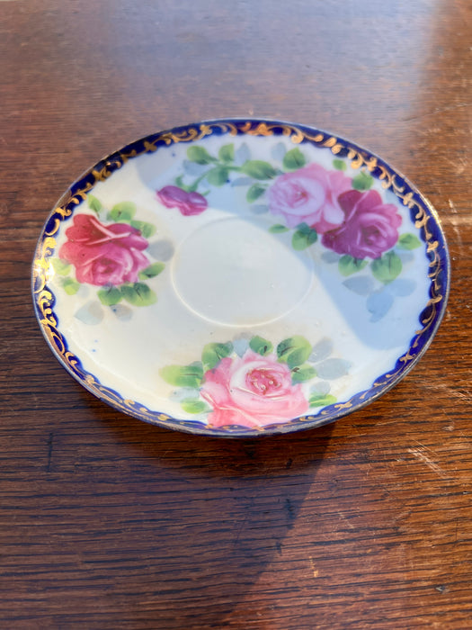 Vintage Blue Rimmed Japanese Dish