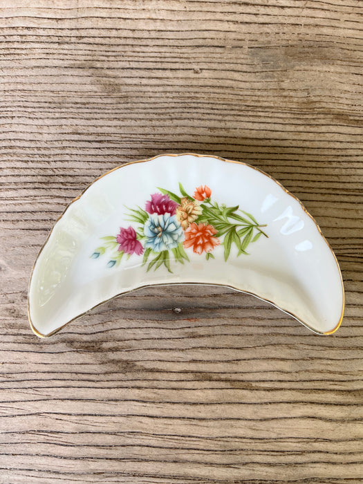 Vintage Japanese Floral Dish