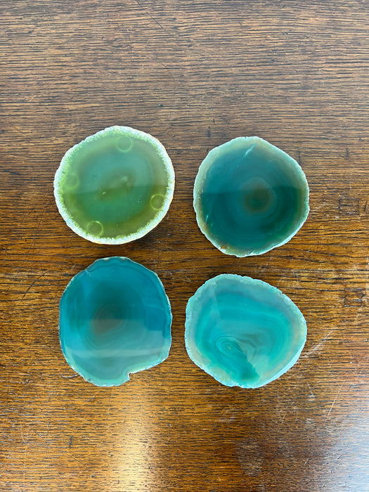 Green Agate Coaster Set (4)