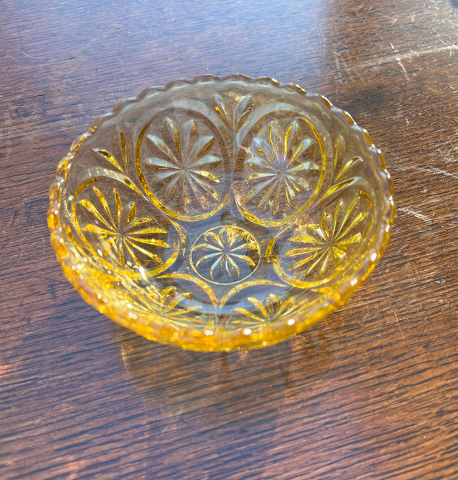 Vintage Amber Depression Glass Dish