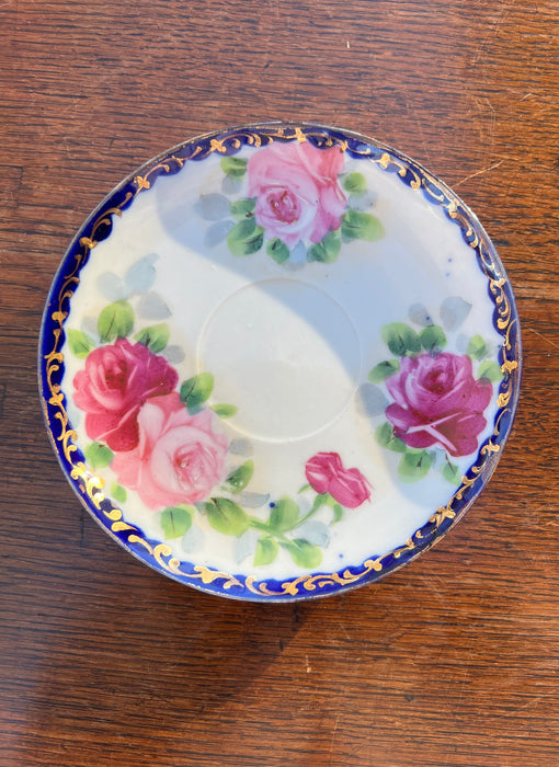 Vintage Blue Rimmed Japanese Dish