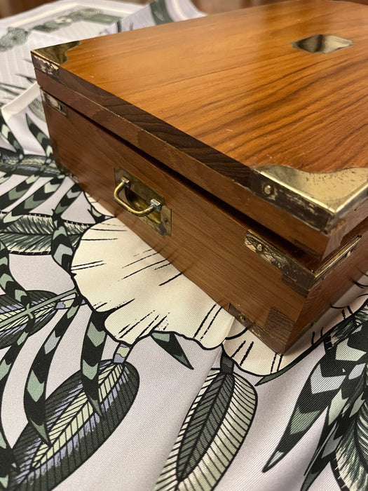 Vintage Wooden Box with Customizable Velvet Inserts