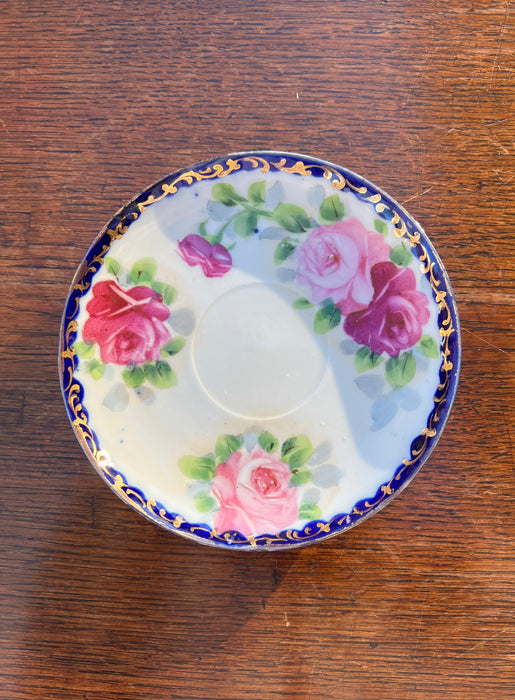 Vintage Blue Rimmed Japanese Dish