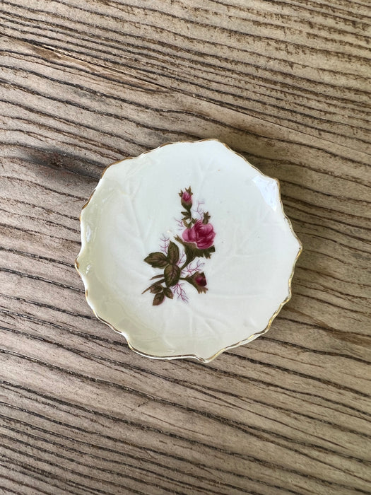 Vintage Japanese Peony Trinket Dish