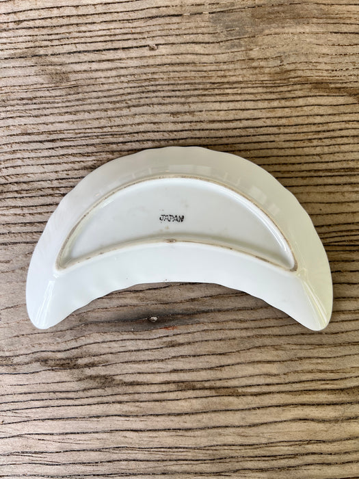 Vintage Floral Crescent Shaped Dish