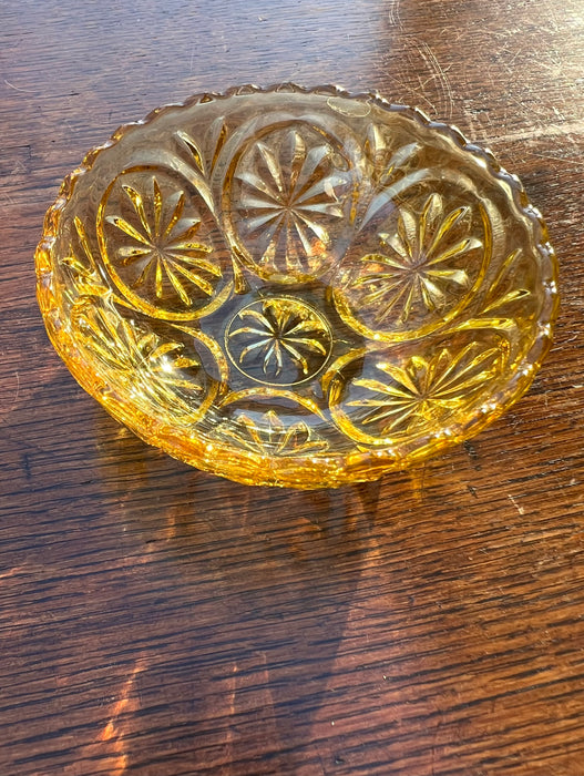 Vintage Amber Depression Glass Dish